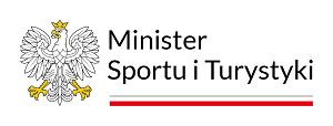 logotyp MSiT: na zdjęciu widocze są wizerunek godła Rzeczypospolitej Polskiej, barwy Rzeczypospolitej Polskiej i napis Minister Sportu i Turystyki